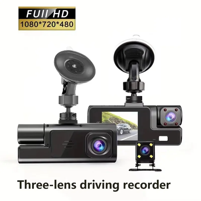 A22 1080P Dreifach-Objektiv Autokamera mit Nachtsicht, WiFi-Dashcam und Rückfahrkamera
