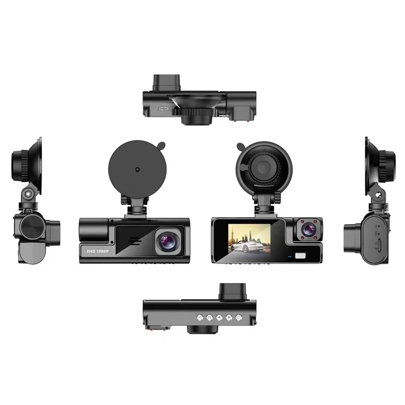 A22 1080P Dreifach-Objektiv Autokamera mit Nachtsicht, WiFi-Dashcam und Rückfahrkamera