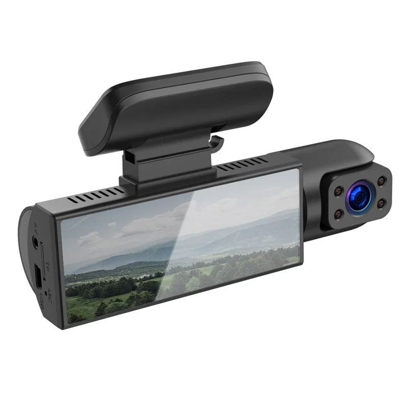 3,16 Zoll IPS-Bildschirm Dual-Objektiv Dashcam Vorne und Innen Aufnahme HD Nachtsicht Weitwinkel Rückfahrkamera Monitor