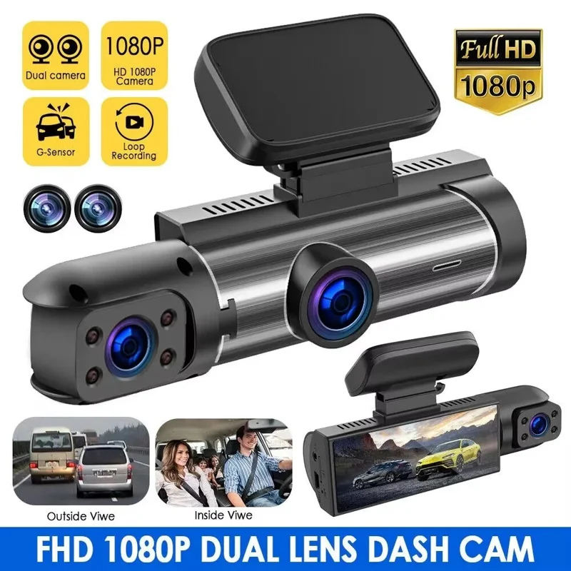 3,16 Zoll IPS-Bildschirm Dual-Objektiv Dashcam Vorne und Innen Aufnahme HD Nachtsicht Weitwinkel Rückfahrkamera Monitor
