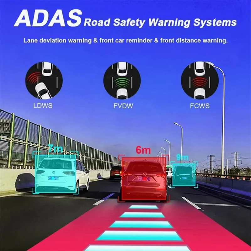12 Zoll Volle Bildschirm Vier-Kanal Aufnahmekamera 360 Grad Toter-Winkel-Erkennung ADAS 4K Dashcam