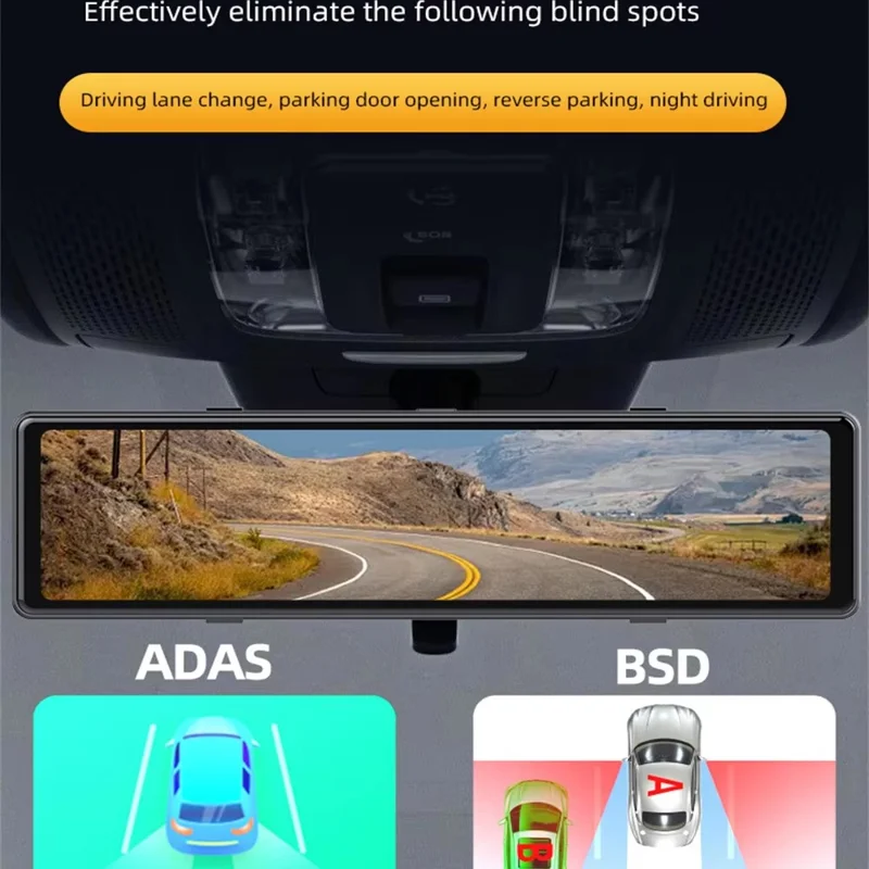 12 Zoll Volle Bildschirm Vier-Kanal Aufnahmekamera 360 Grad Toter-Winkel-Erkennung ADAS 4K Dashcam