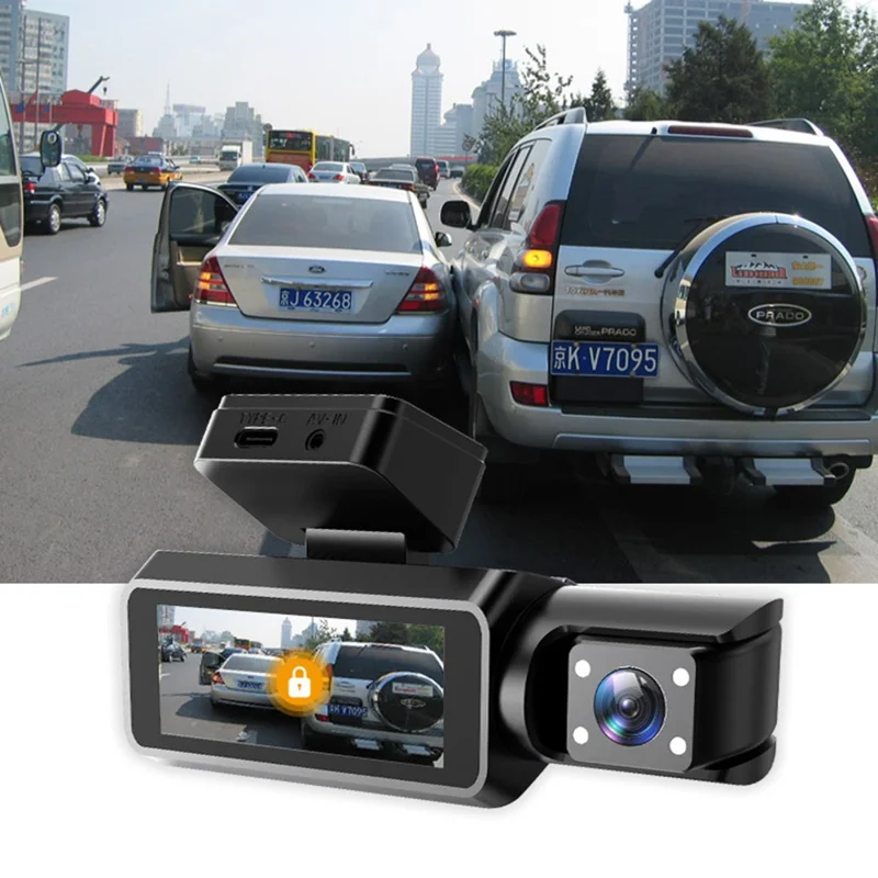 4-Zoll-IPS-Bildschirm 1080P Vorne und Innen Dual-Aufnahme WiFi Dashcam Nachtsicht Weitwinkel Aufnahmekamera