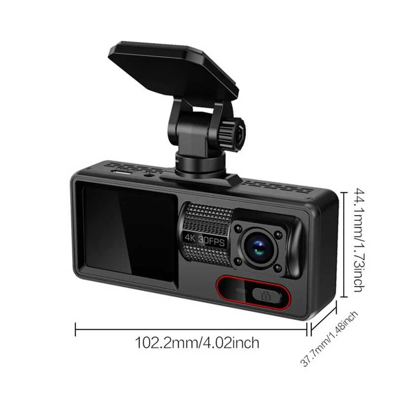 HD 1080P Dreikanal-Dashcam mit Schleifenaufnahme, WLAN und Infrarot-Nachtsicht-Autokamera