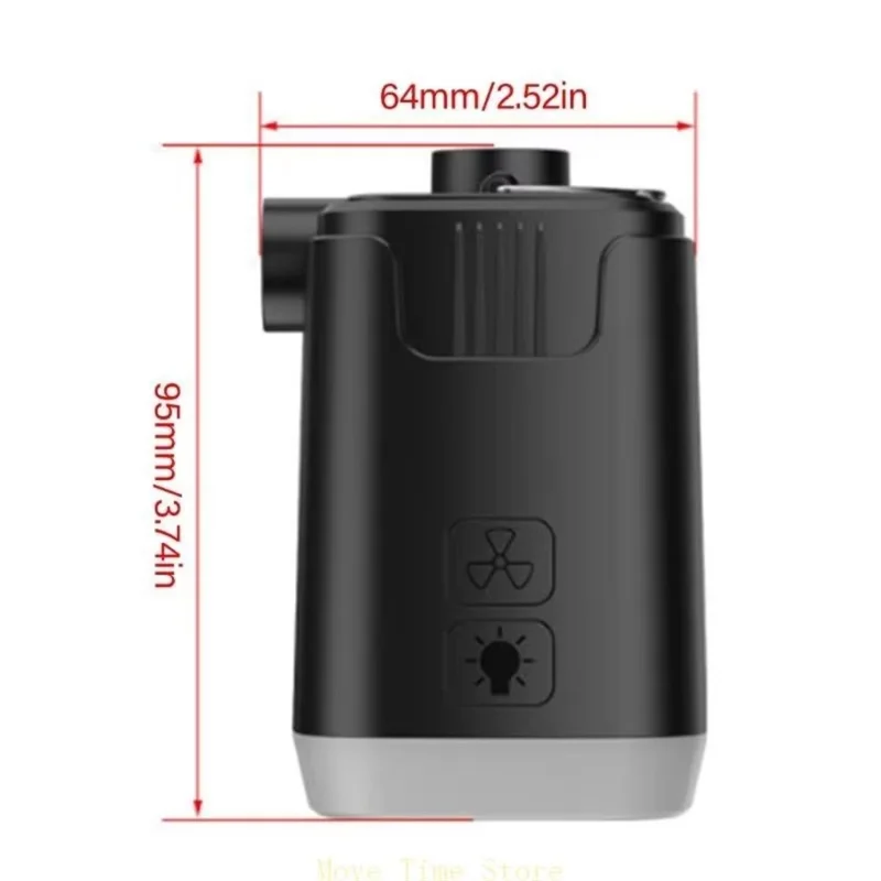 H9727 Multifunktionale Mini-Luftpumpe, kabellos, mit LED-Licht und Powerbank-Funktion