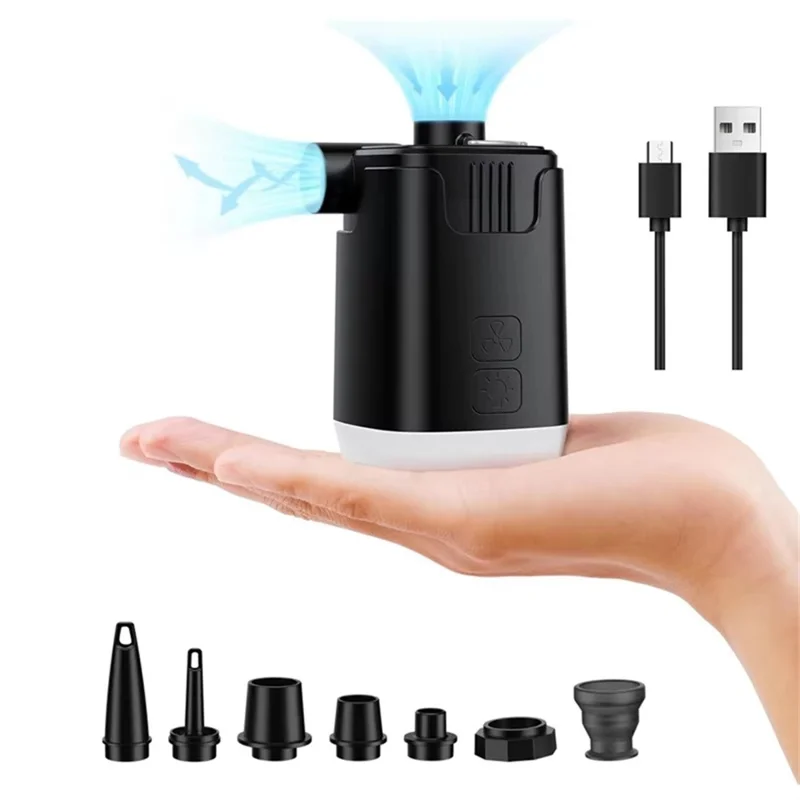 H9727 Multifunktionale Mini-Luftpumpe, kabellos, mit LED-Licht und Powerbank-Funktion