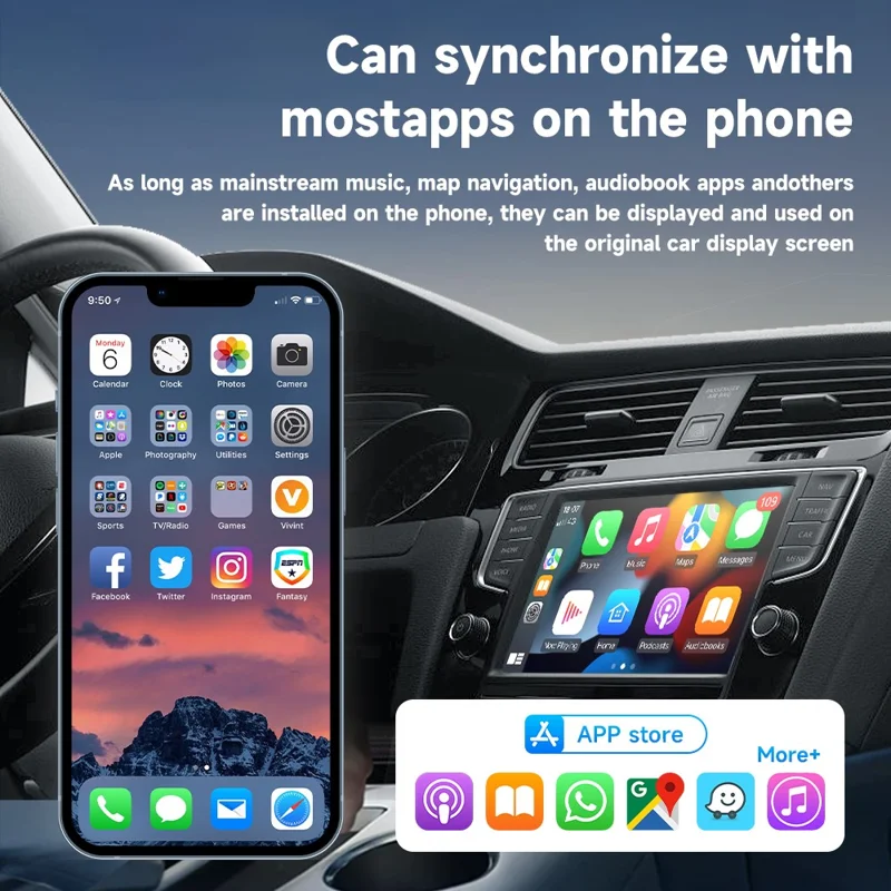 AB025-E CarPlay Android Auto 2-in-1 Drahtloser Adapter Bluetooth-kompatibler WLAN-Wired-to-Wireless-Autokonverter
