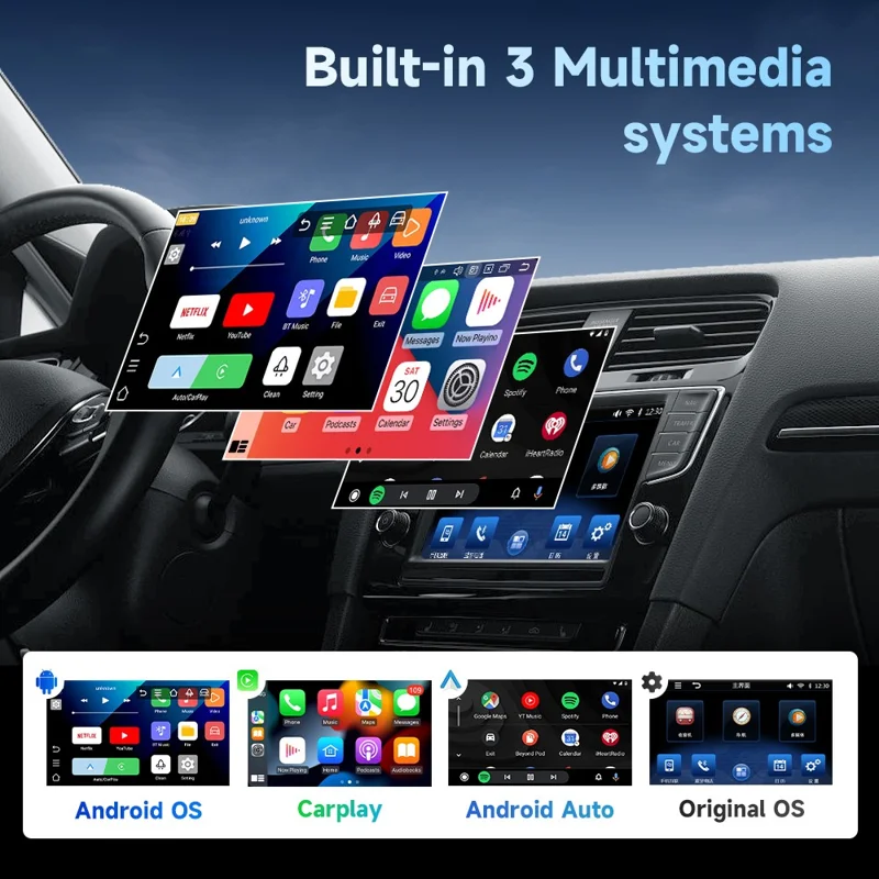 AB038 2+16GB Andriod 12.0 CarPlay Android Auto 3 in 1 Smart Multimedia Adapter Wireless Video Box Support Netflix Youtube