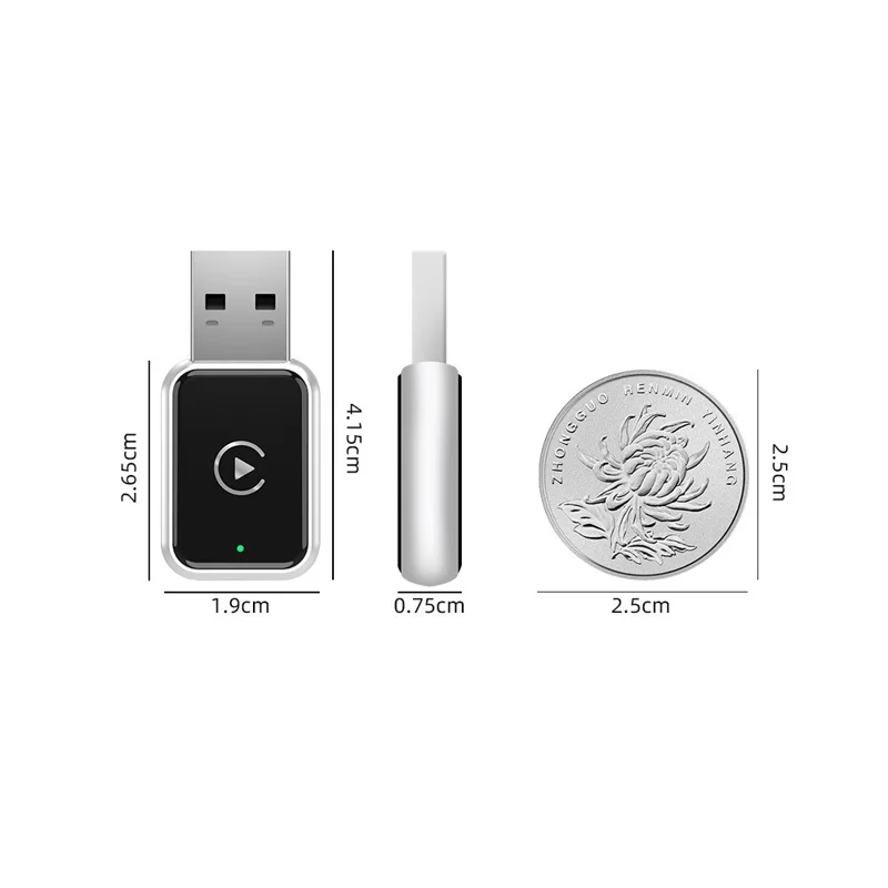 EC02 USB Mini адаптер CarPlay и Android Auto 2-в-1 для автомобиля - Серебристый