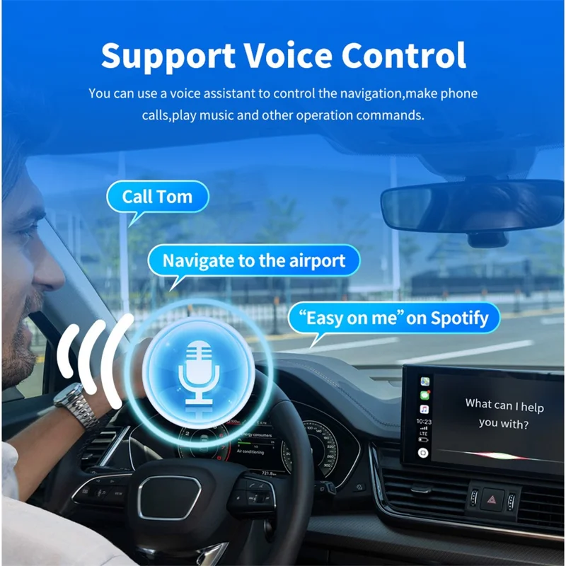 EC02 USB Mini адаптер CarPlay и Android Auto 2-в-1 для автомобиля - Серебристый