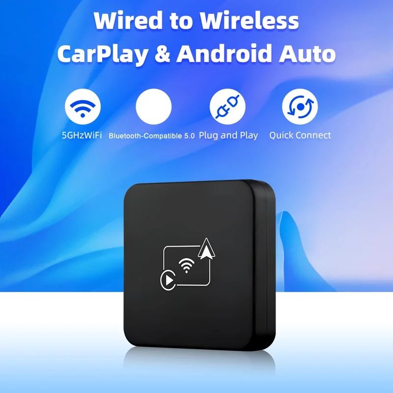 EC04-B Adattatore da Cablato a Wireless Carplay Android Auto Convertitore per Auto