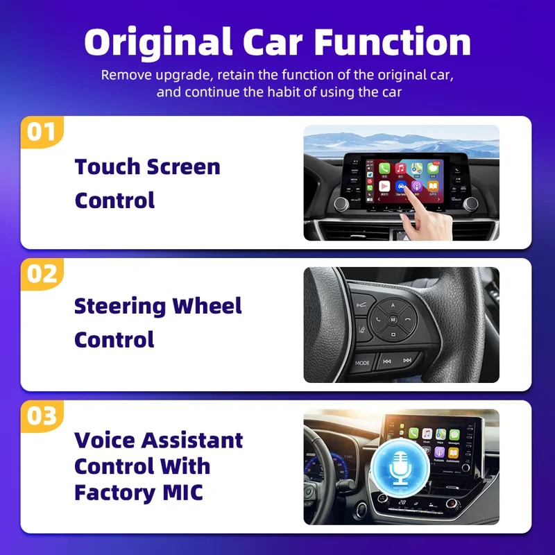EC07Pro USB CarPlay Android Auto 2-in-1 Intelligente Box: Kabelgebundener zu Drahtlosem Auto-Konnektivitäts-Konverter mit Ambientem Licht