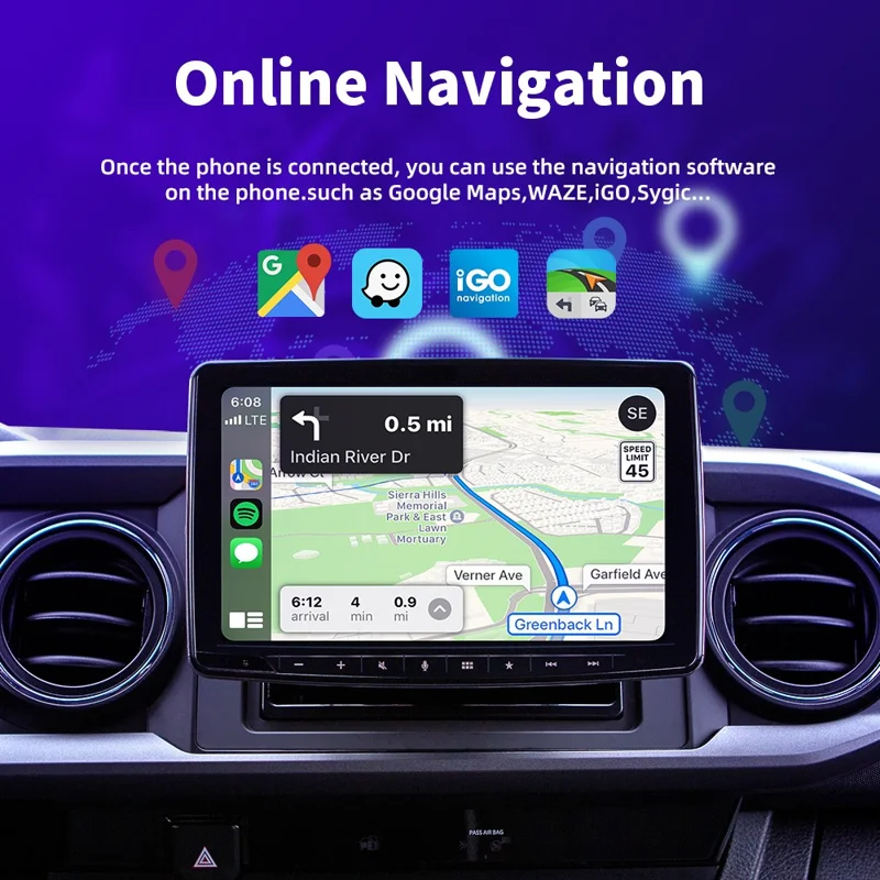 EC07Pro USB CarPlay Android Auto 2-in-1 Intelligente Box: Kabelgebundener zu Drahtlosem Auto-Konnektivitäts-Konverter mit Ambientem Licht