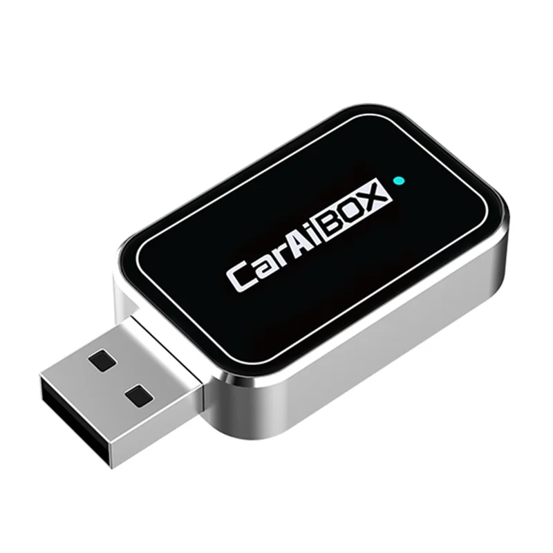 EC09-SI-C Adattatore USB Mini da Cablato a Wireless CarPlay Android Auto 2 in 1 Box di Connettività per Auto - Argento