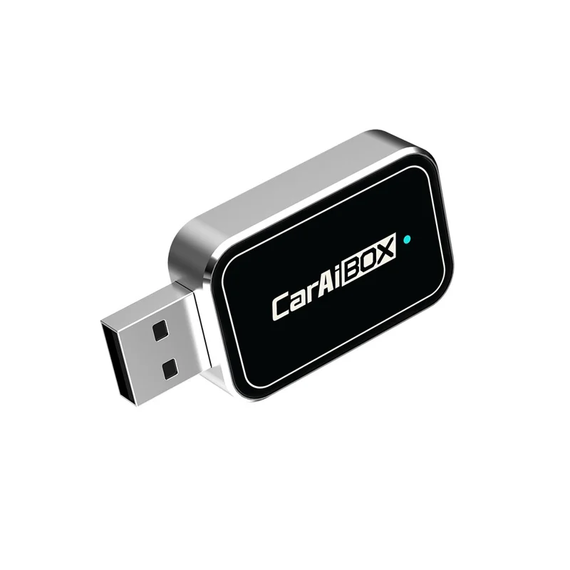 EC09-SI-C Adattatore USB Mini da Cablato a Wireless CarPlay Android Auto 2 in 1 Box di Connettività per Auto - Argento