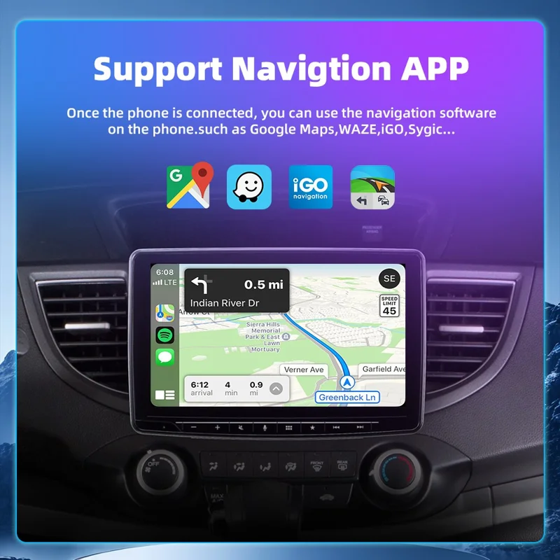 EC10-C USB Mini Wired to Wireless CarPlay Box Android Auto 2 in 1 Car Connectivity Hub