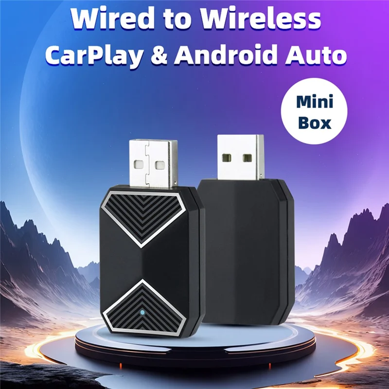 EC10-C USB Mini Wired to Wireless CarPlay Box Android Auto 2 in 1 Car Connectivity Hub