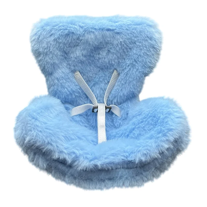 For Labubu Plush Doll Furry Car Vent Clip Holder Safety Seat 15-17cm Mini Figurines Display Stand - Haze Blue