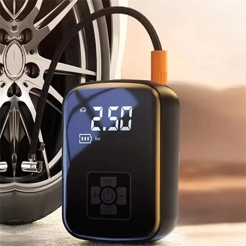 Inflador de neumáticos de coche de 100 W y 150 PSI, compresor de aire eléctrico portátil con pantalla digital para motocicleta / bicicleta / balón