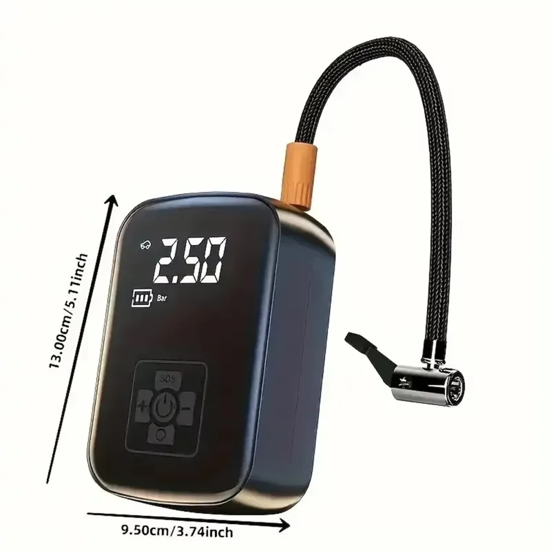 Inflador de neumáticos de coche de 100 W y 150 PSI, compresor de aire eléctrico portátil con pantalla digital para motocicleta / bicicleta / balón