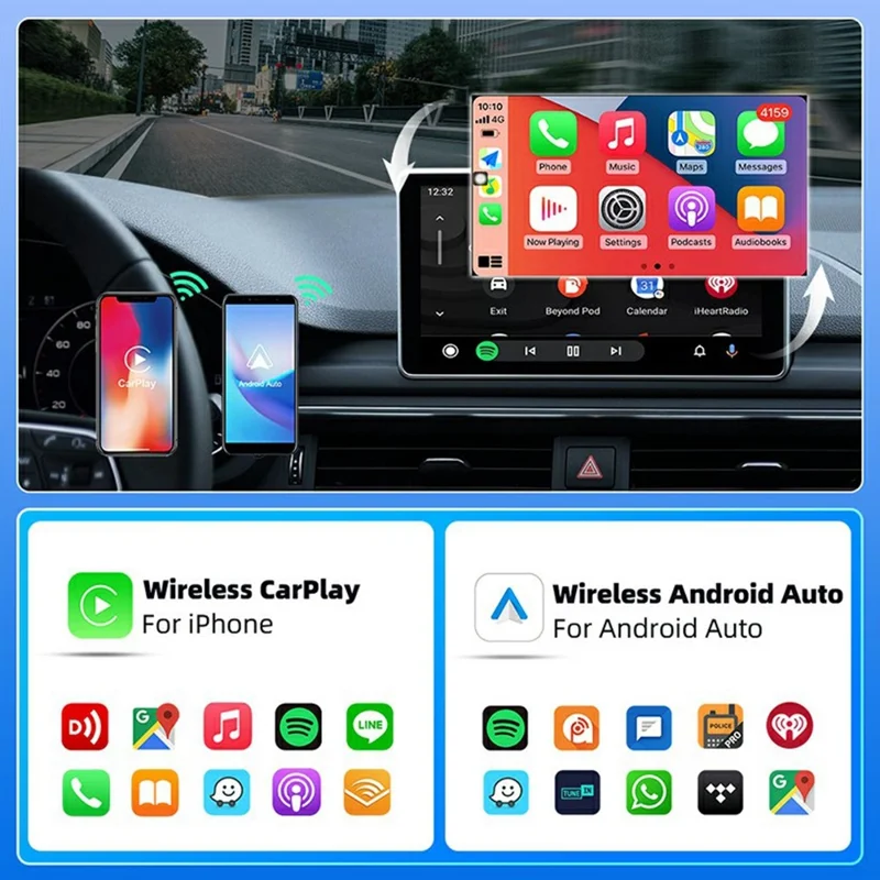 USB Mini Wireless CarPlay Android Auto 2-in-1 Adapter für Fahrzeuge mit integriertem Carplay / Android Auto