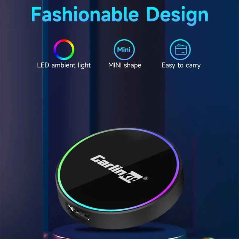 Adaptador inalámbrico Carlinkit HD2CP Pro para CarPlay y Android Auto, compatible con entrada HD 2K para YouTube y Netflix