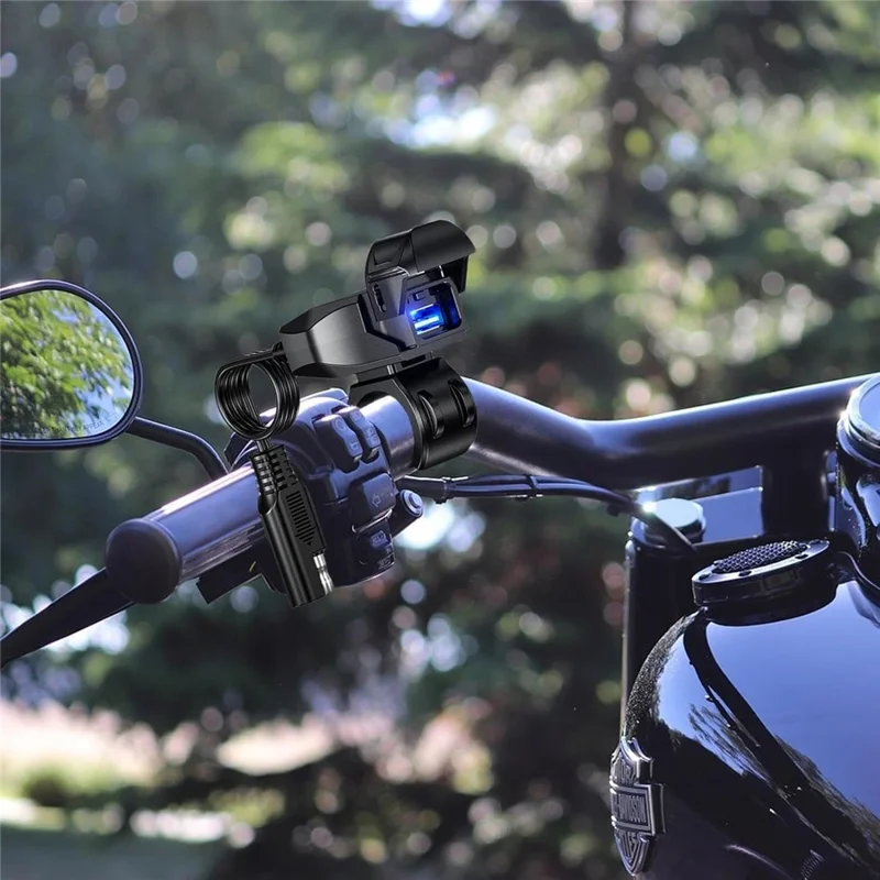 Cargador USB resistente al agua IP66 para manillar de motocicleta de 18 W 5 V / 3 A, adaptador de carga rápida de SAE a USB