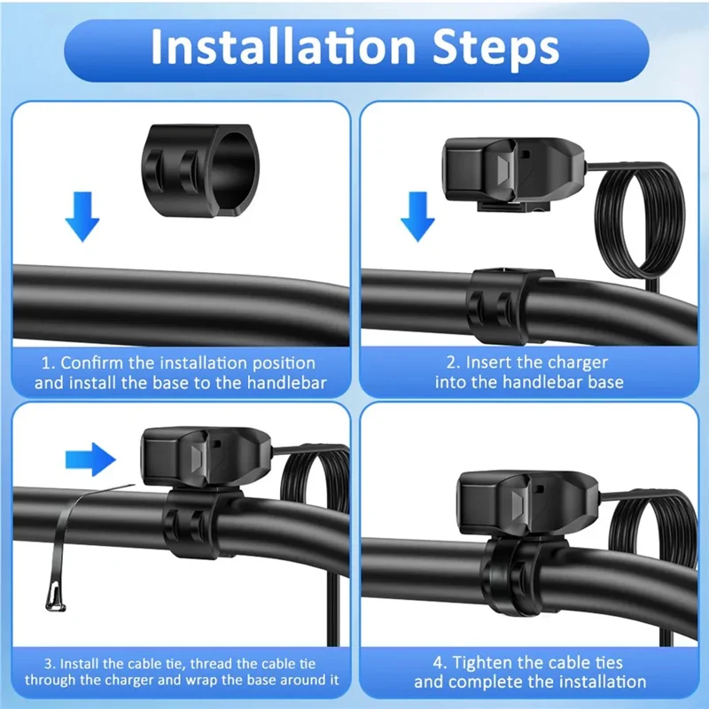 Cargador USB resistente al agua IP66 para manillar de motocicleta de 18 W 5 V / 3 A, adaptador de carga rápida de SAE a USB