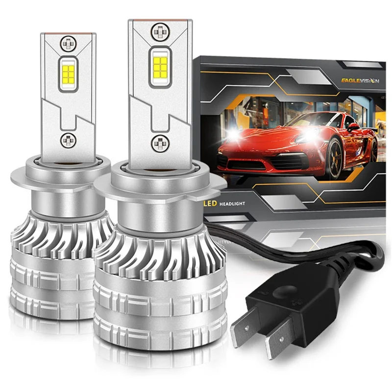K9S 1 Par de Bombillas LED H7 para Faros 6000K IP68 Impermeables de Aleación de Aluminio para Faros de Coche