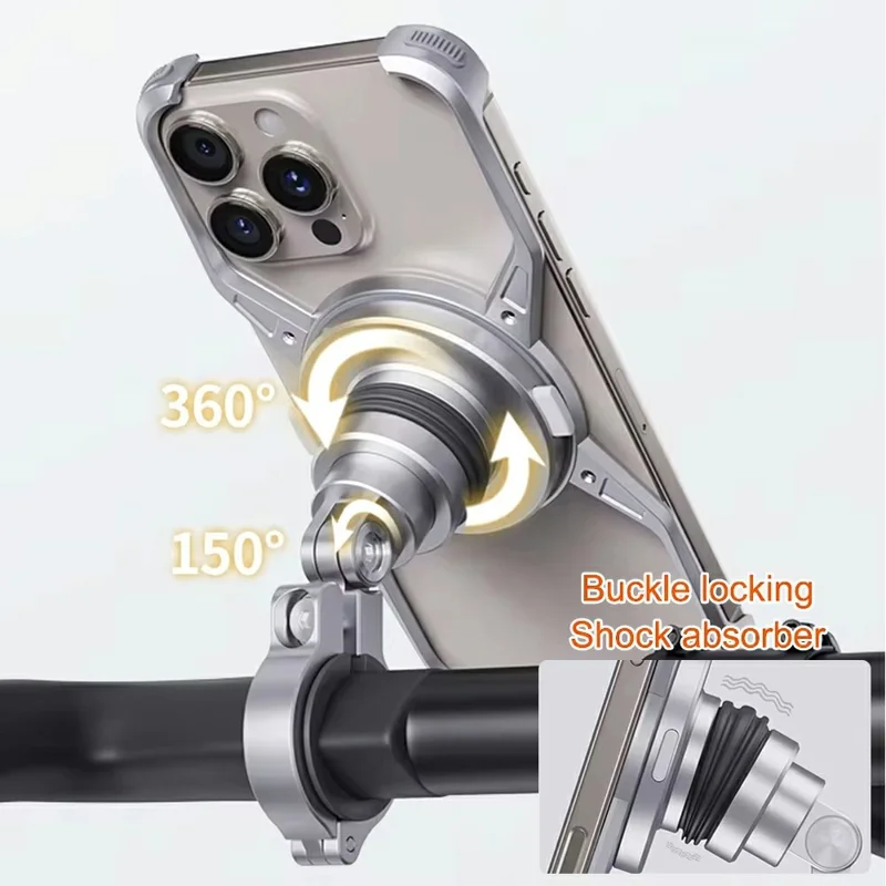 Soporte de Motocicleta Magnético Z10 para iPhone 16 Pro Max con Sujeción Antivibración para Ciclismo