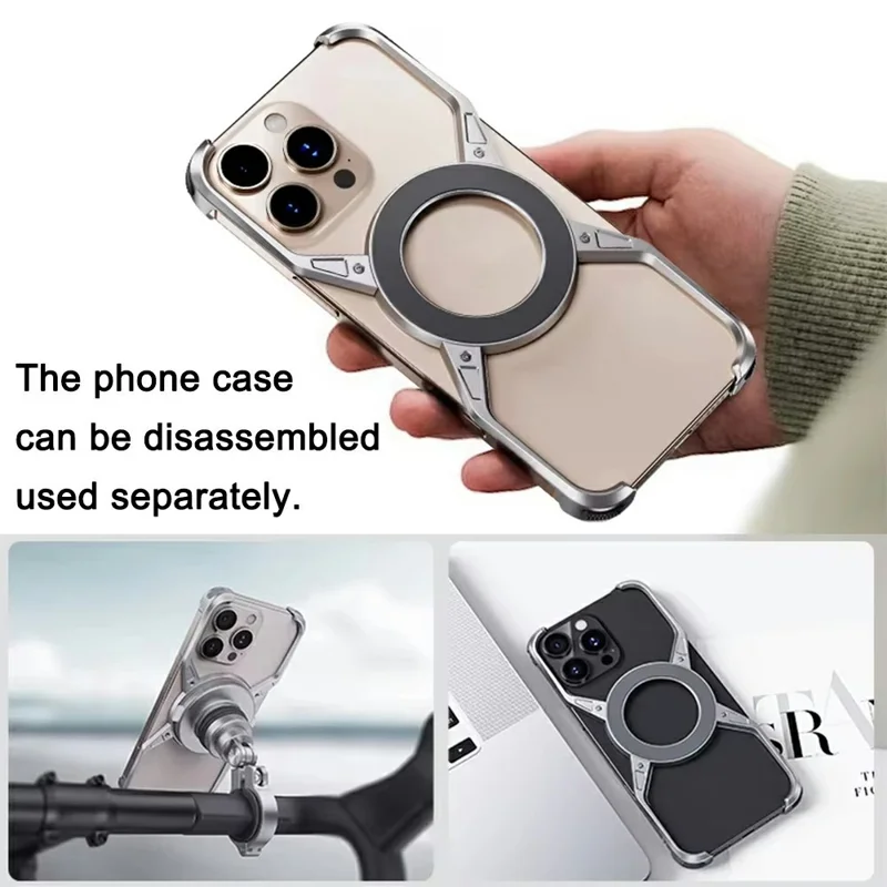 Soporte de Motocicleta Magnético Z10 para iPhone 16 Pro Max con Sujeción Antivibración para Ciclismo