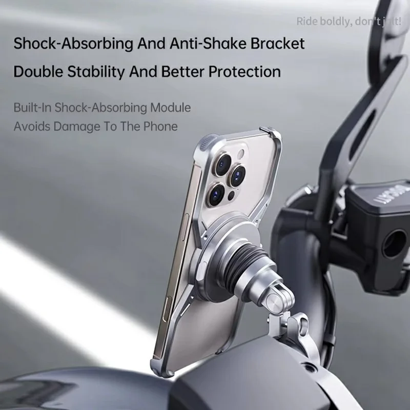 Soporte de Motocicleta Magnético Z10 para iPhone 16 Pro Max con Sujeción Antivibración para Ciclismo