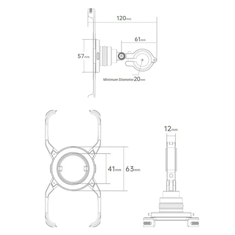 Soporte de Motocicleta Magnético Z10 para iPhone 16 Pro Max con Sujeción Antivibración para Ciclismo