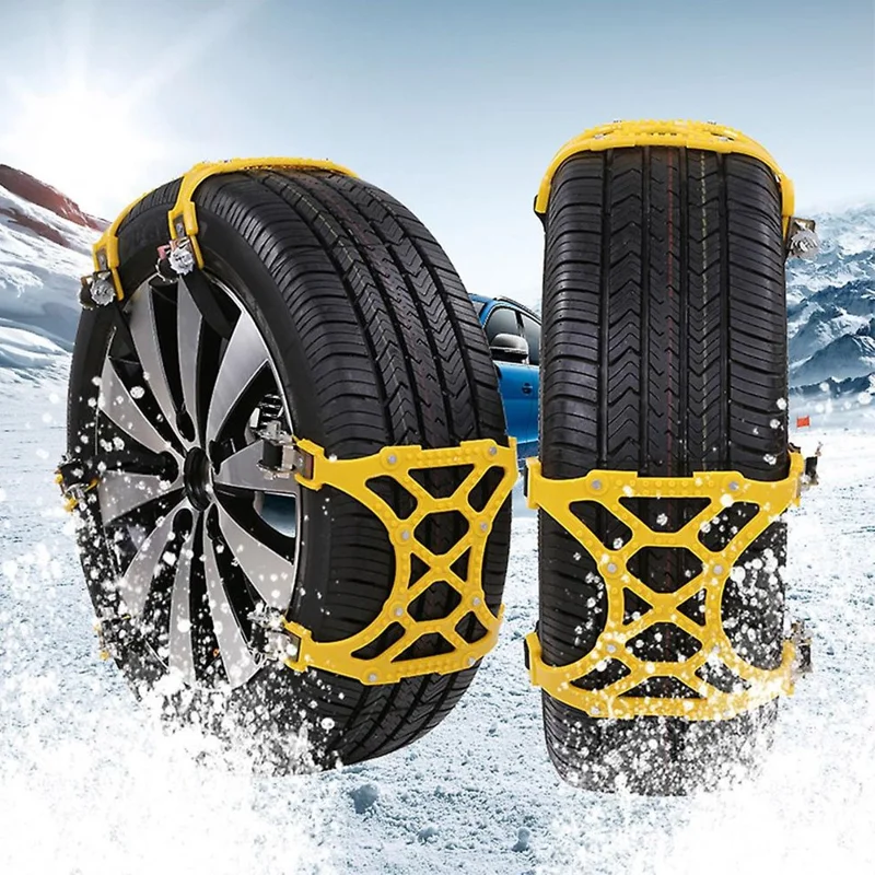 6 Chaînes à Neige pour Pneus de Voiture en Hiver – Chaînes Antidérapantes de Sécurité pour Roues Automobiles