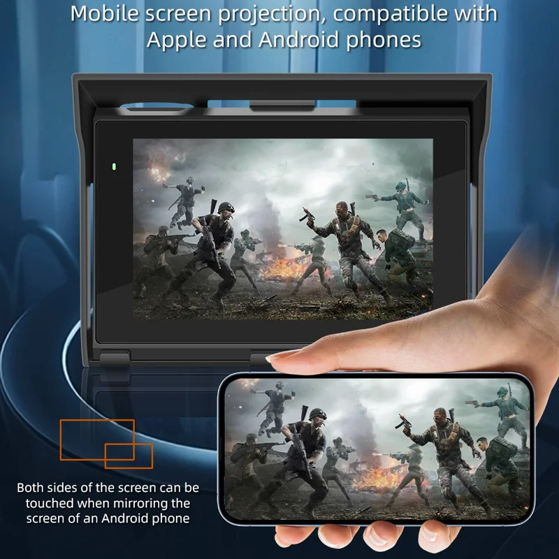 B5350 5 Inch Touch Screen Motorcycle MP5 Player Waterproof Bluetooth-compatible Dash Cam Wireless CarPlay