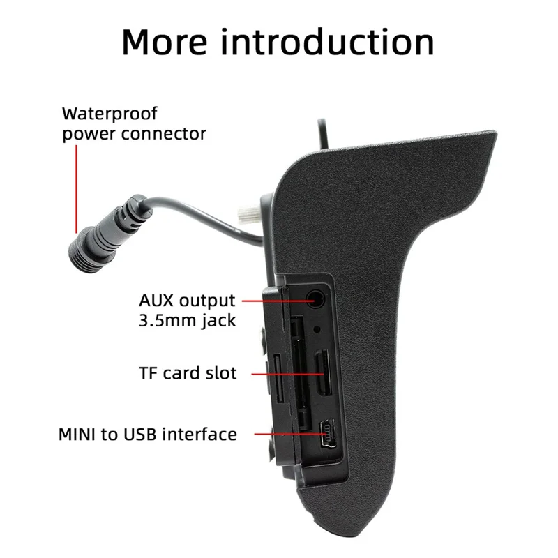 B5350 5 Inch Touch Screen Motorcycle MP5 Player Waterproof Bluetooth-compatible Dash Cam Wireless CarPlay