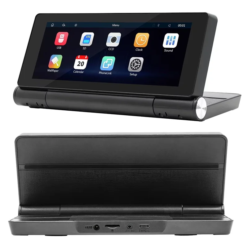 B5369 Car MP5 Player 6.86 Inch 180 Degree Flip Screen Bluetooth-compatible CarPlay Dash Cam DVR
