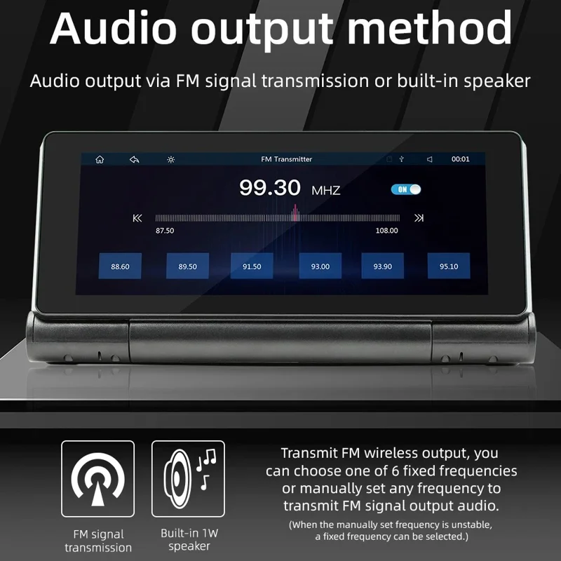 B5369 Car MP5 Player 6.86 Inch 180 Degree Flip Screen Bluetooth-compatible CarPlay Dash Cam DVR