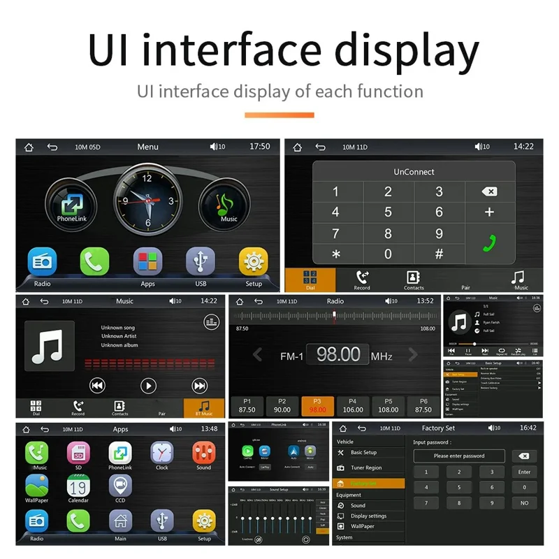 B500W 7 Inch Smart Voice Control Wireless CarPlay MP5 Player FM Transmitter with AHD Function (No Camera)