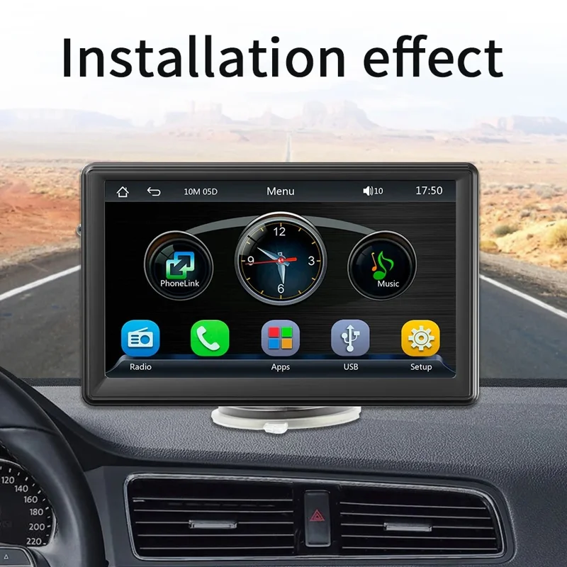 B500W 7 Inch Smart Voice Control Wireless CarPlay MP5 Player FM Transmitter with AHD Function (No Camera)