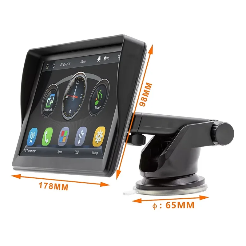 B600A 7 Inch Portable Wireless CarPlay with AHD Function Multiple Media Support Car MP5 Player (No Camera)