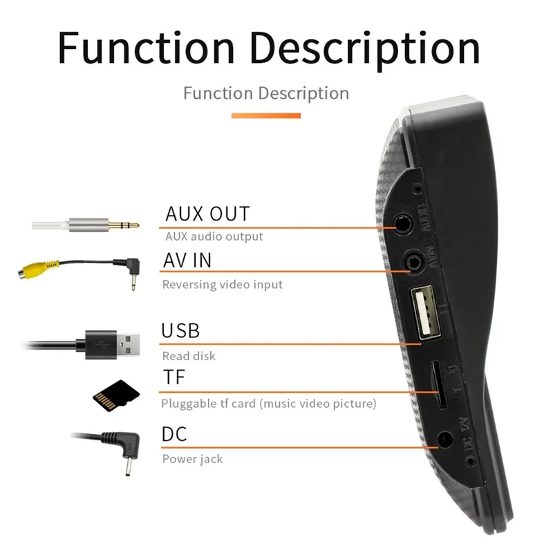 B600A 7 Inch Portable Wireless CarPlay with AHD Function Multiple Media Support Car MP5 Player (No Camera)