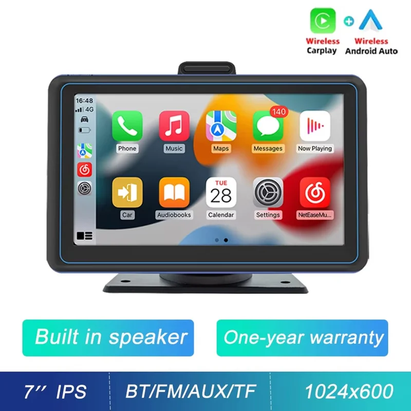 B5307 Wireless CarPlay 7 Inch HD Screen Portable Car Navigation Bluetooth-compatible MP5 Player