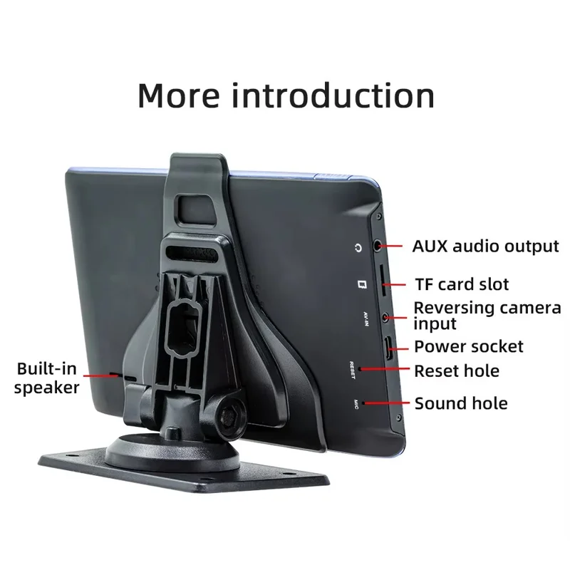 B5307 Wireless CarPlay 7 Inch HD Screen Portable Car Navigation Bluetooth-compatible MP5 Player