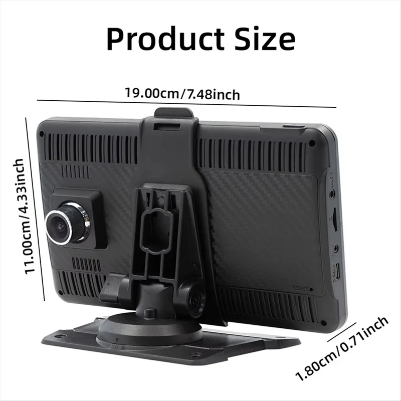 B5320R 7 Inch Carplay Car Navigation HD Camera Dash Cam Bluetooth-compatible MP5 Player for Android iPhone