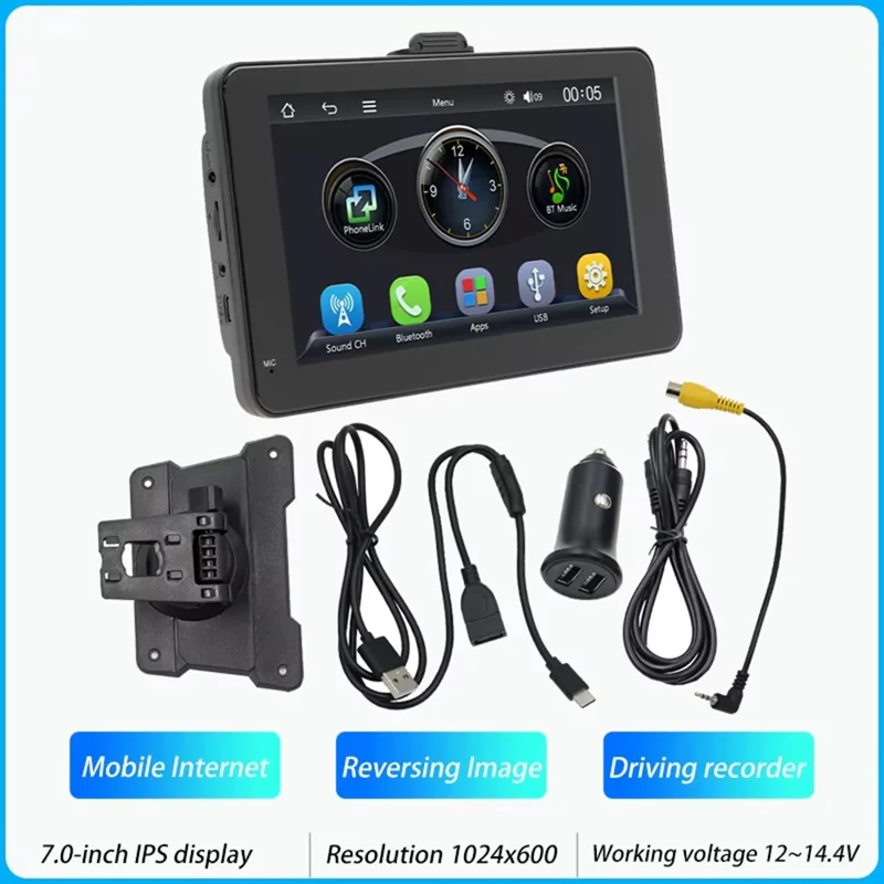 B5320R 7 Inch Carplay Car Navigation HD Camera Dash Cam Bluetooth-compatible MP5 Player for Android iPhone
