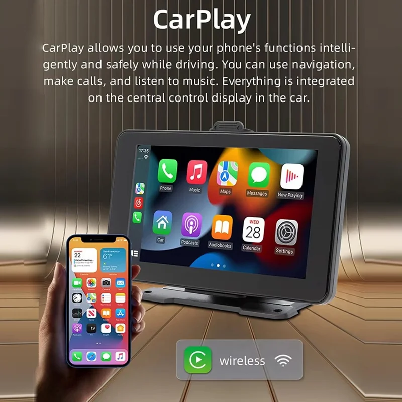B5320R 7 Inch Carplay Car Navigation HD Camera Dash Cam Bluetooth-compatible MP5 Player for Android iPhone