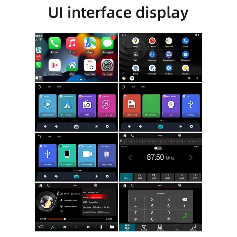 B5570R 7 Inch HD Touch Screen Wireless CarPlay Bluetooth-compatible Car MP5 Player Built In Driving Recorder