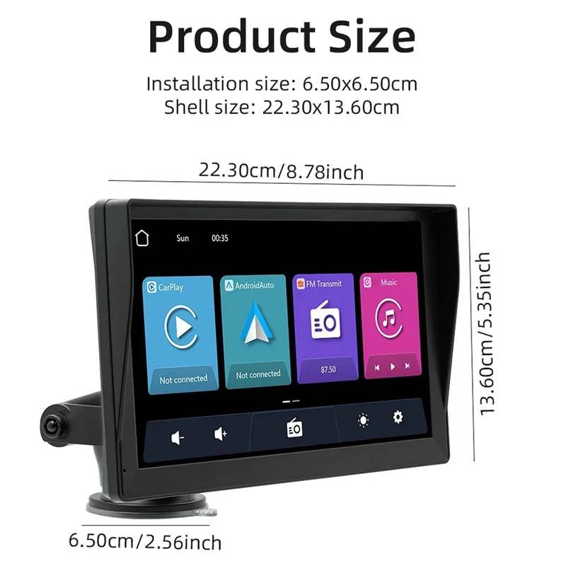 B5590R 9 Inch Wireless CarPlay Bluetooth-compatible MP5 Player Car Multimedia System Built In Driving Recorder