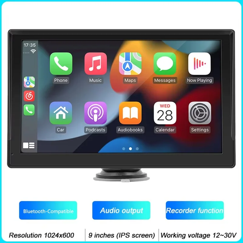 B5590R 9 Inch Wireless CarPlay Bluetooth-compatible MP5 Player Car Multimedia System Built In Driving Recorder